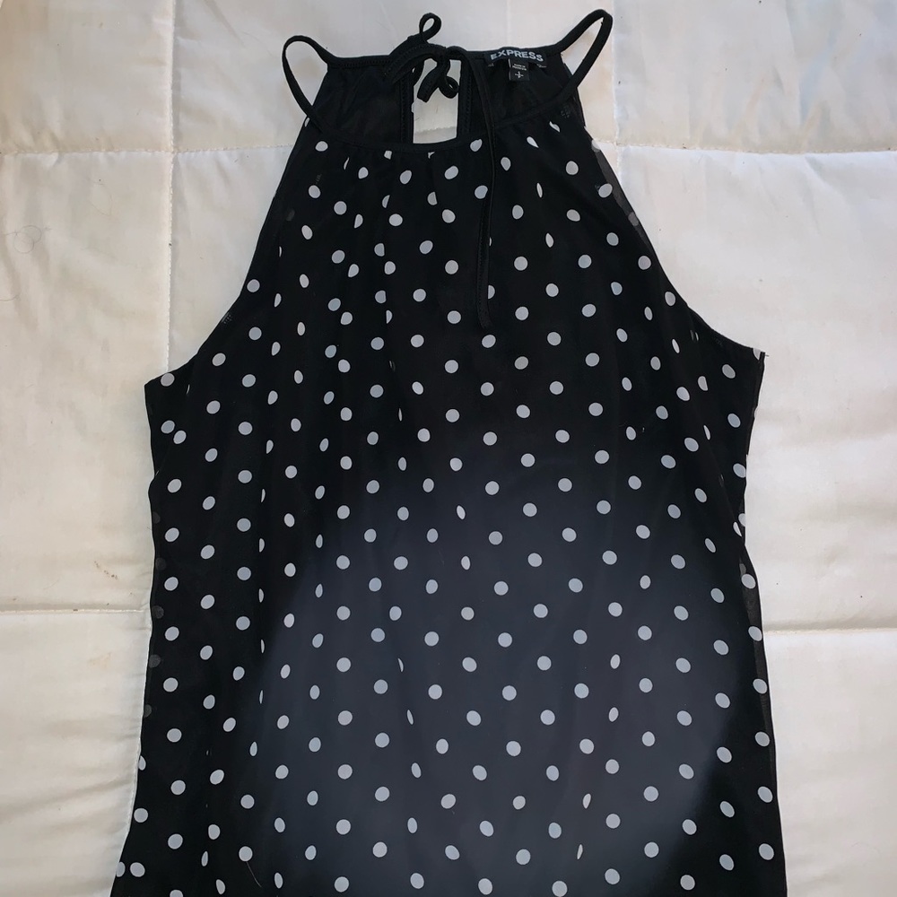 Express Polka Dot Silky Tank Top